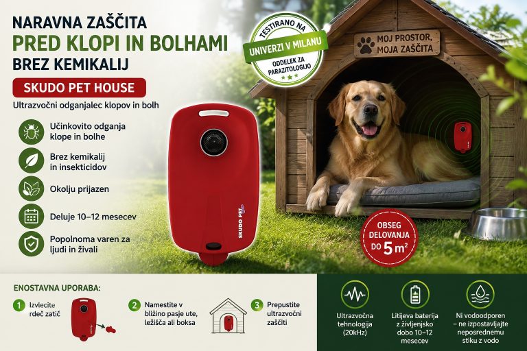 Skudo Pet House ultrazvočni odganjalec klopov in bolh