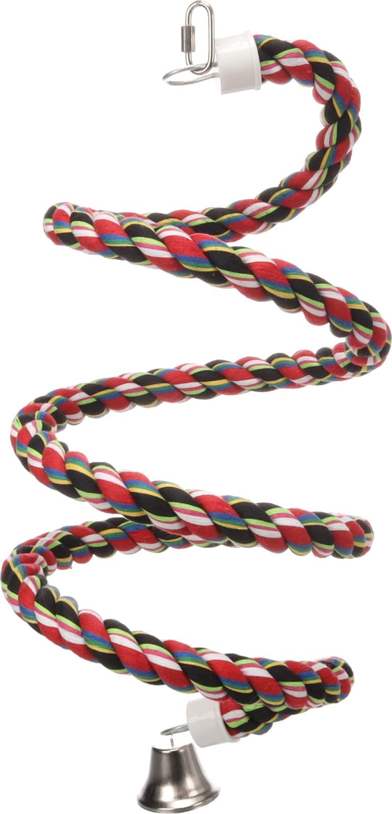 Igrača za ptice vrv bombažna z zvoncem 30cm x 30mm Flamingo