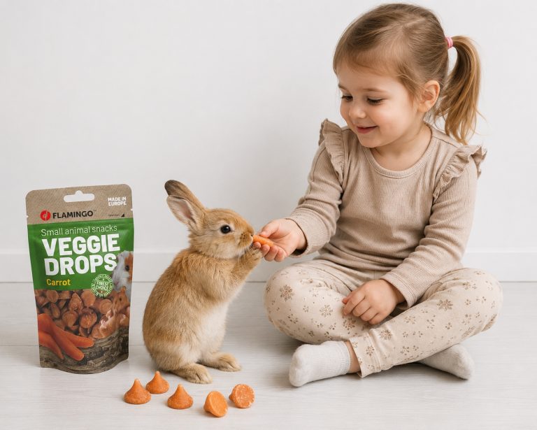 Pribolj&scaron;ek za glodavce Flamingo Drops korenje 75g