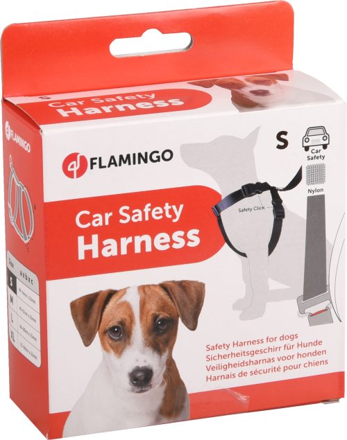 Varnostni pas za psa z oprsnico S Flamingo