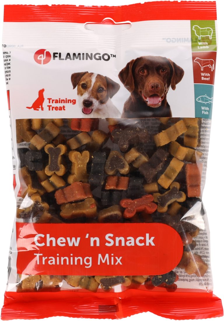 Flamingo priboljški za psa chew'n snack training mix 150g