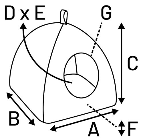Ležišče Piramida Jackie črno-siv 40x40x35cm Flamingo