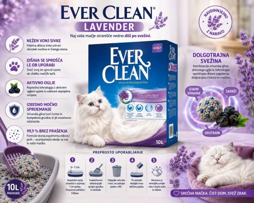 Ever Clean Lavender pesek s sivko za mačje stranišče 10 l