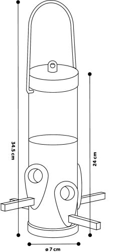 Krmilnica za zunanje ptice pvc silos M Flamingo