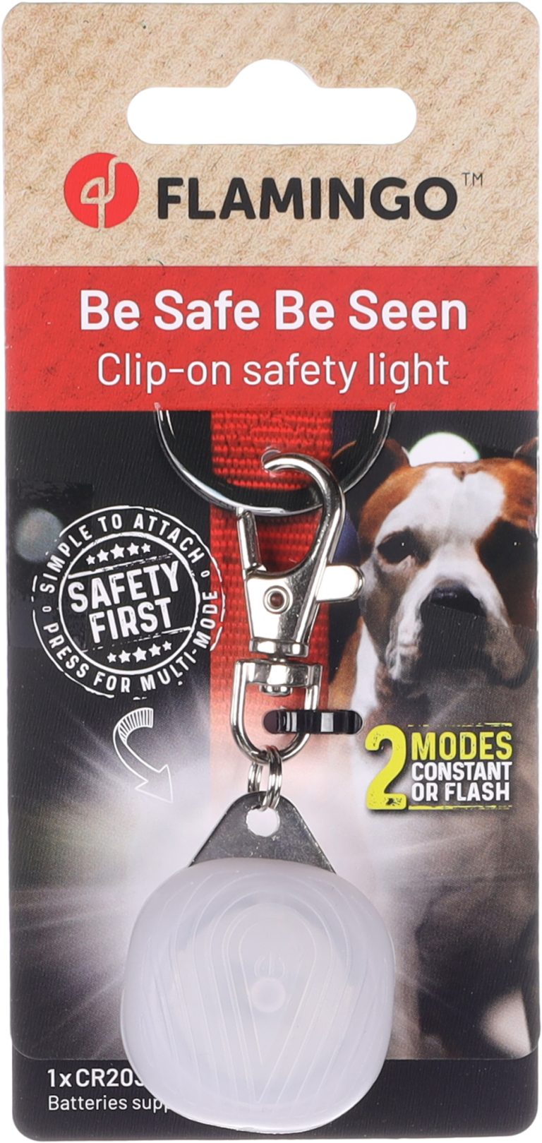 LED lučka za ovratnico bela 35mm Flamingo