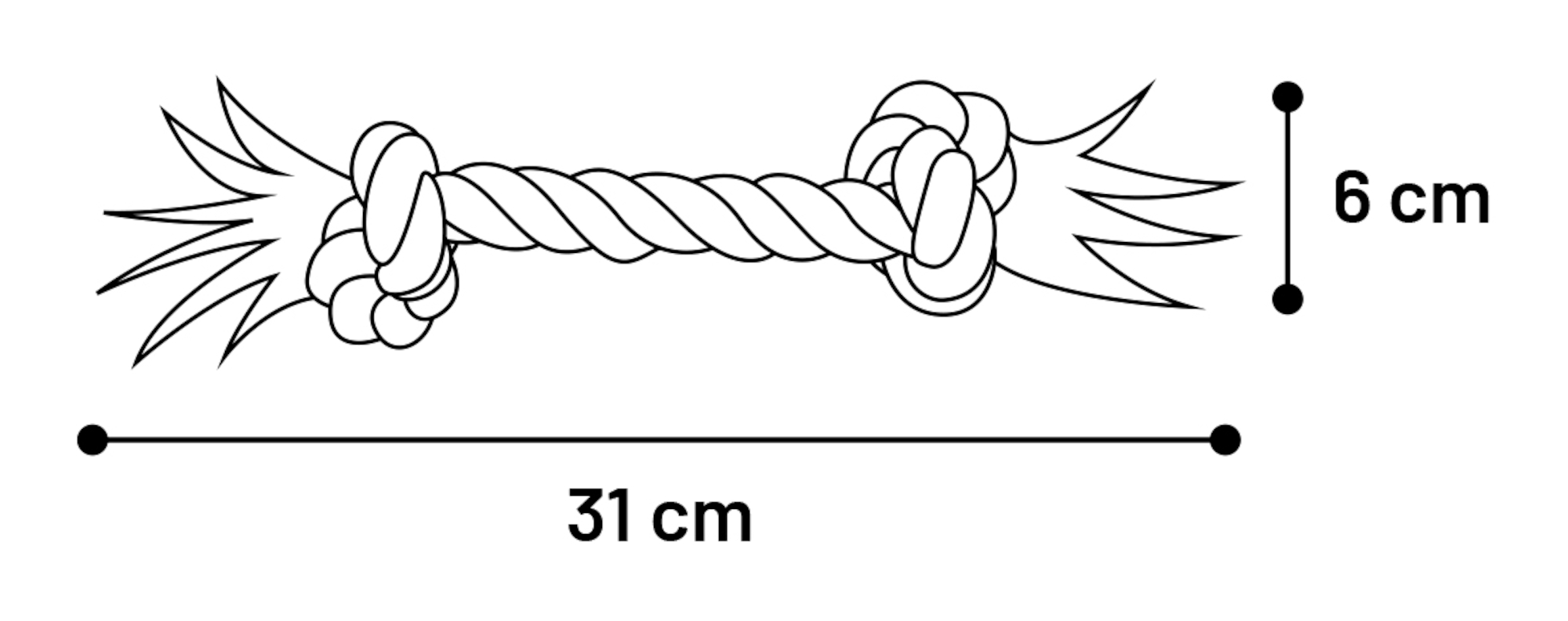 Igrača za pse vleka iz vrvi 2 vozla 30cm