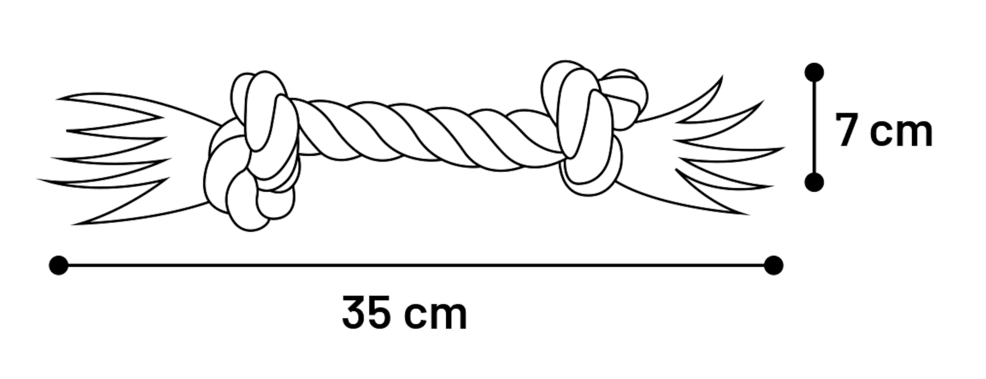 Igrača za pse vleka iz vrvi 2 vozla 35cm