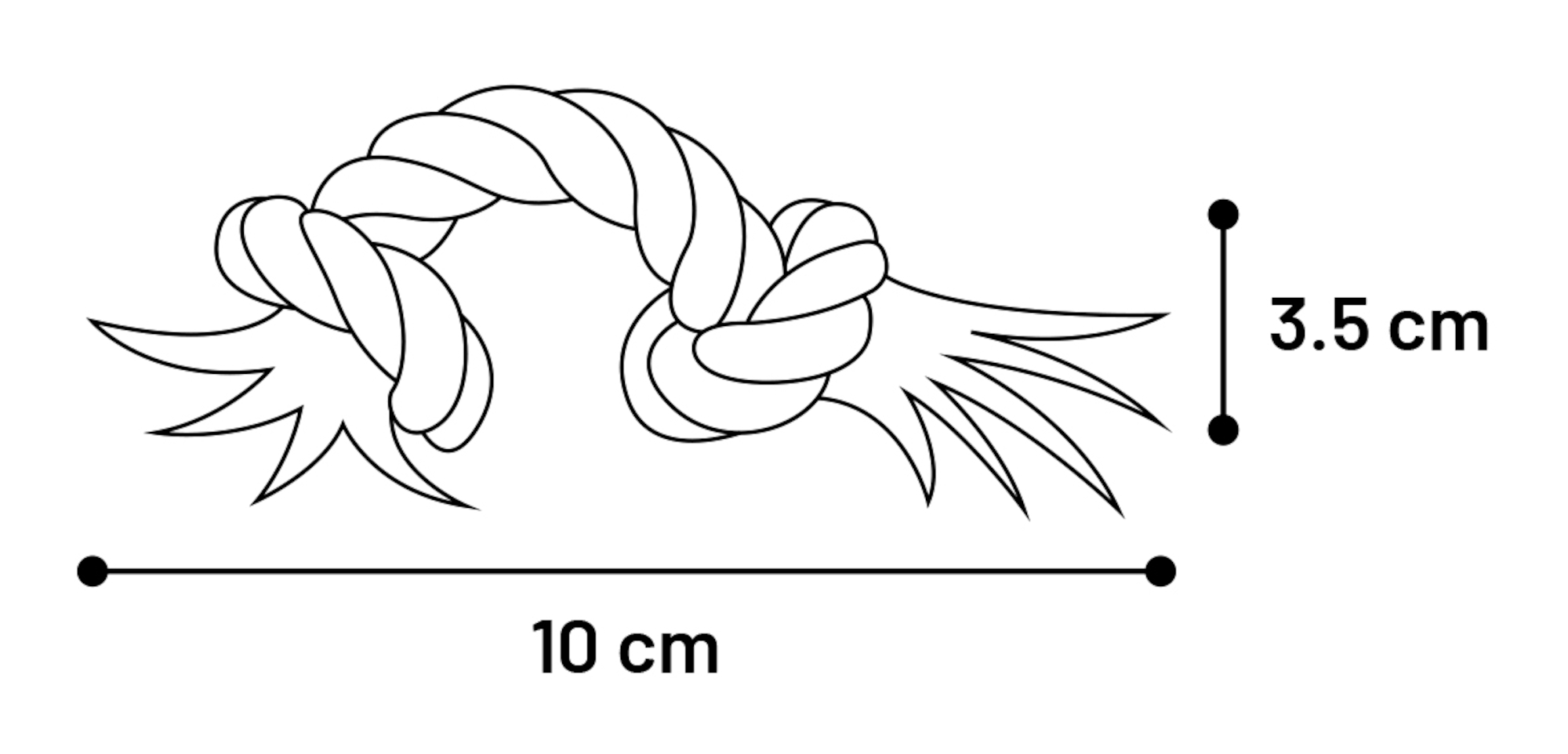 Igrača za pse vleka iz vrvi mini 2 vozla 17cm