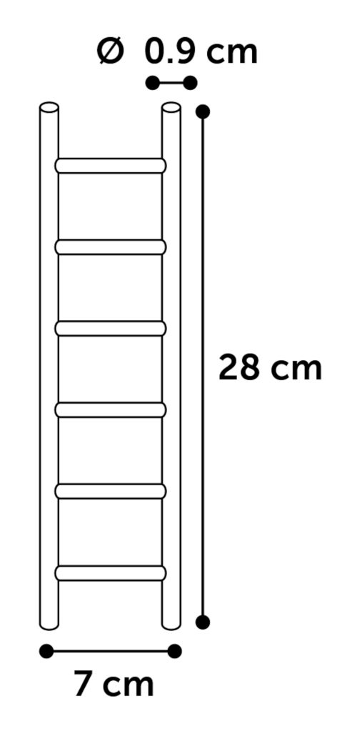 Flamingo lestev lesena za papige 6 stopnic 7 X 25 cm