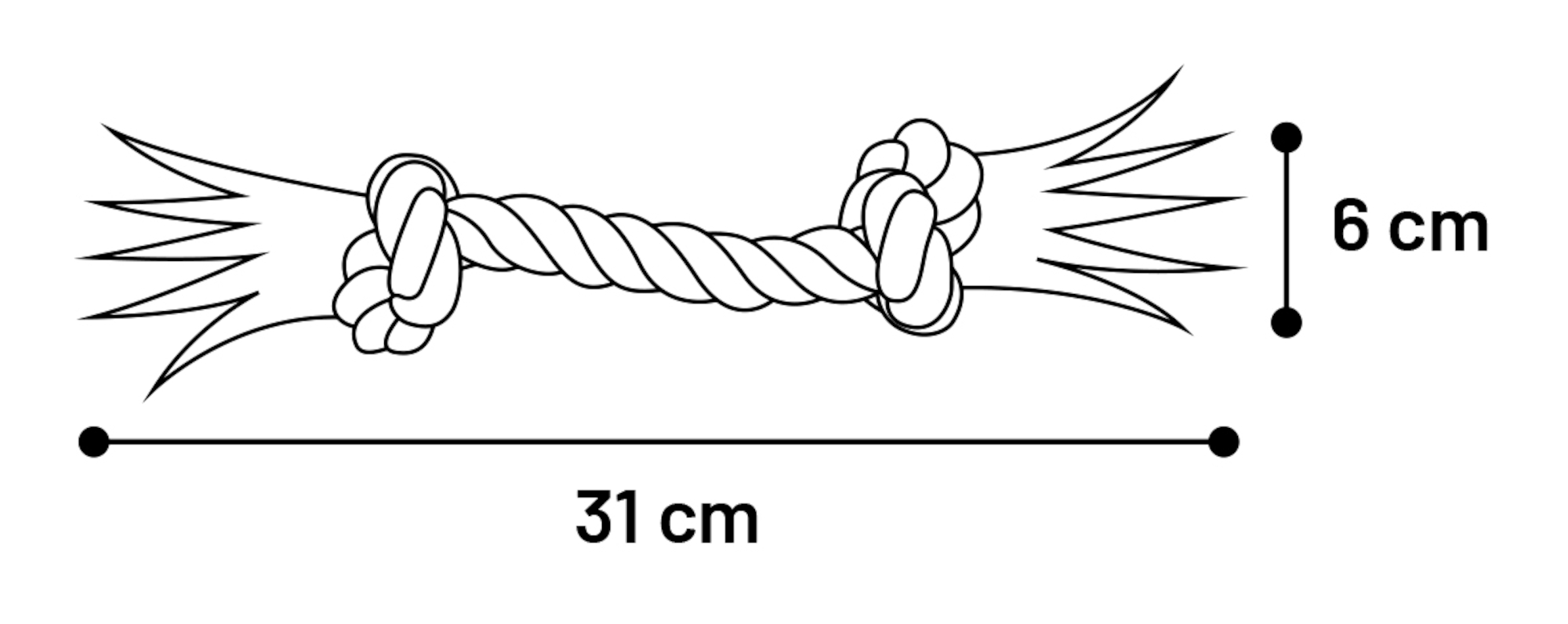 Igrača psi vleka iz vrvi 2 vozla 30cm zelena Flamingo