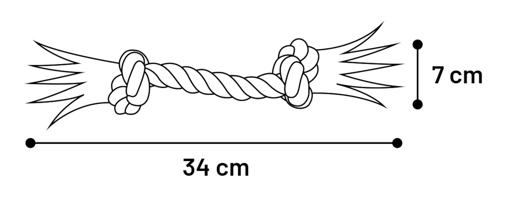 Igrača psi vleka iz vrvi 2 vozla 35cm