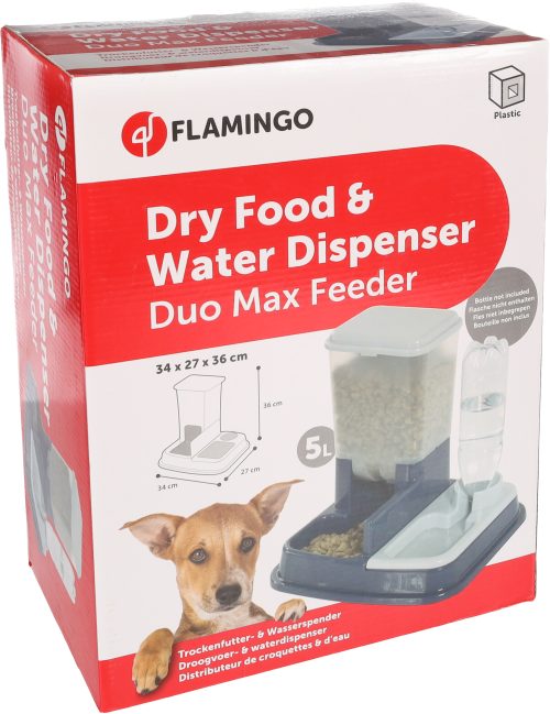 Posoda avtomatska za vodo in hrano Duo max 34 x 27 x 36cm Flamingo