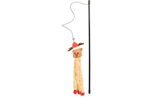 Igrača za mačke na palici božično-novoletna 1kos Flamingo