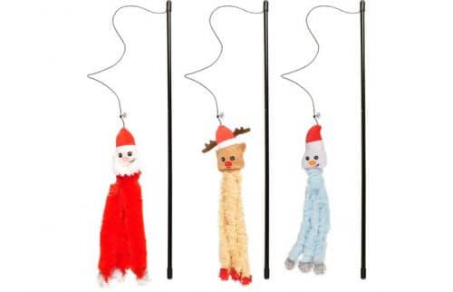 Igrača za mačke na palici božično-novoletna 1kos Flamingo