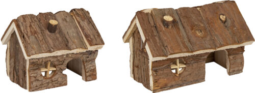 Hiška za male glodavce Gritty lesena 14,5x11x11,5cm Flamingo