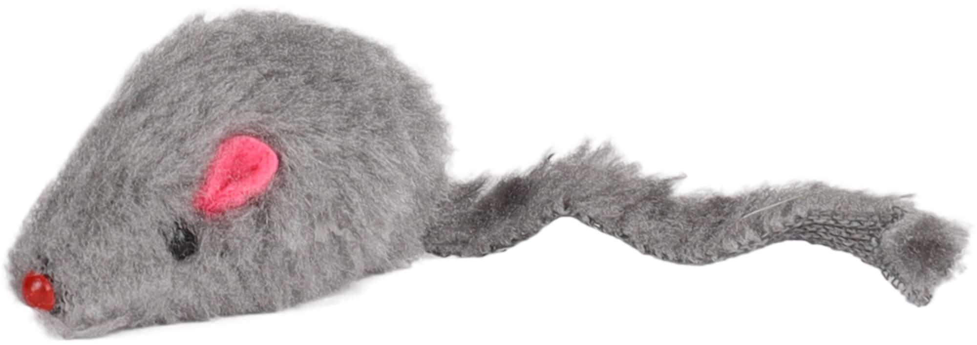 Igrača za mačke krznena miška siva 5cm 1 kos Flamingo