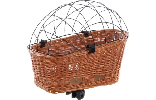 Košara za kolo pletena z mrežo Rack Canna 55x35x51,5cm Flamingo