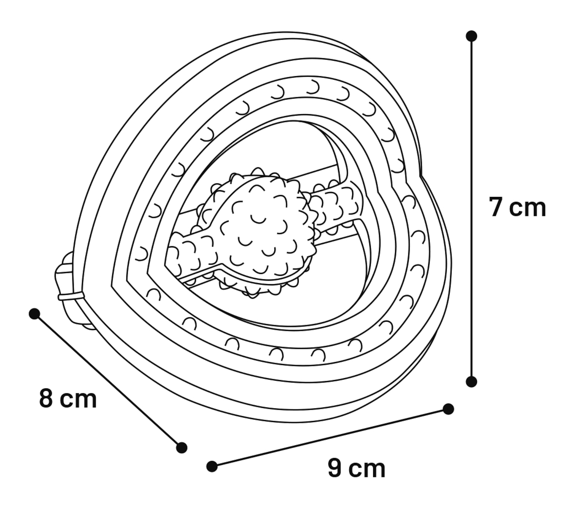 Trpežna pasja igrača Flamingo trikraka guma 9cm