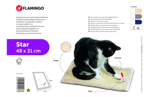 Praskalnik za mačke podloga z igračo 48x31cm Flamingo