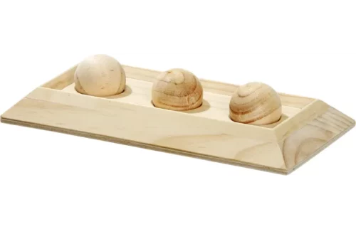 Miselna lesena igrača Rody za glodavce in kunce 3 kroglice Flamingo