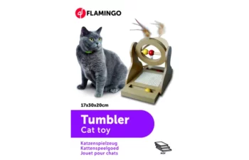 Praskalnik za mačke z igračo 17x20x30cm Flamingo