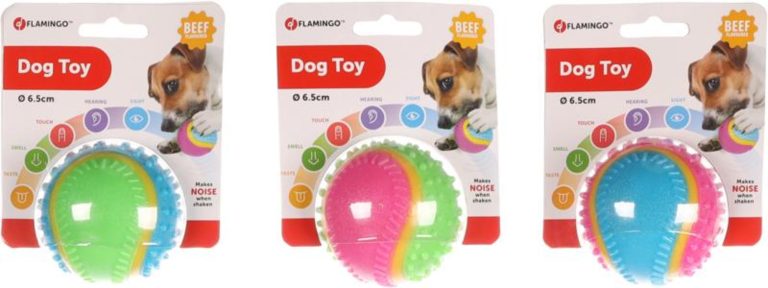 Flamingo Abta 5 Senses žoga za 5 čutil z okusom govedine 6,5cm