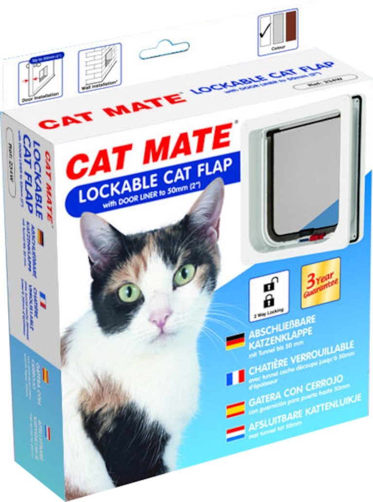 Cat Mate mačja vrata z 2-smernim zaklepanjem &ndash; bela, do 50 mm