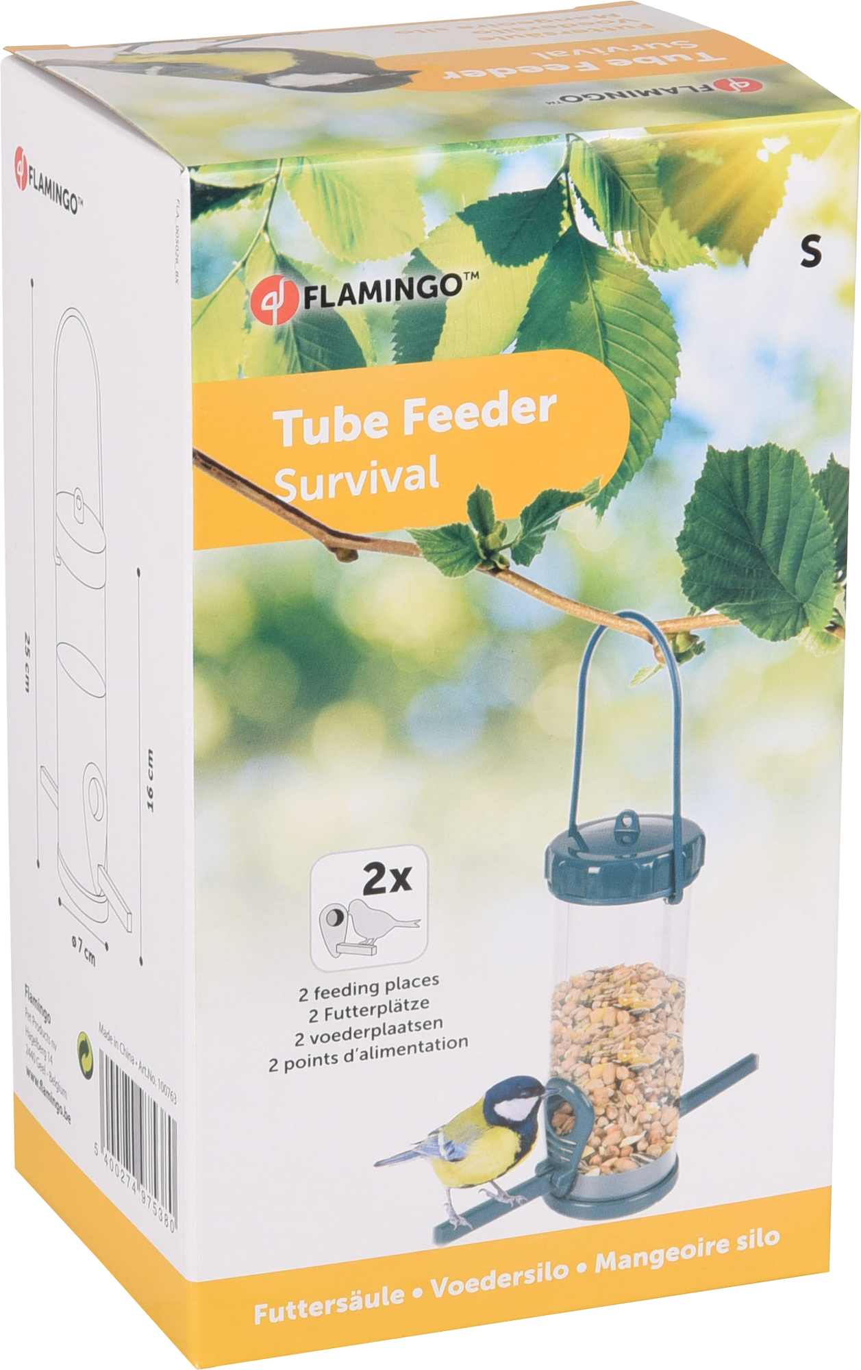Krmilnica za zunanje ptice pvc silos S Flamingo