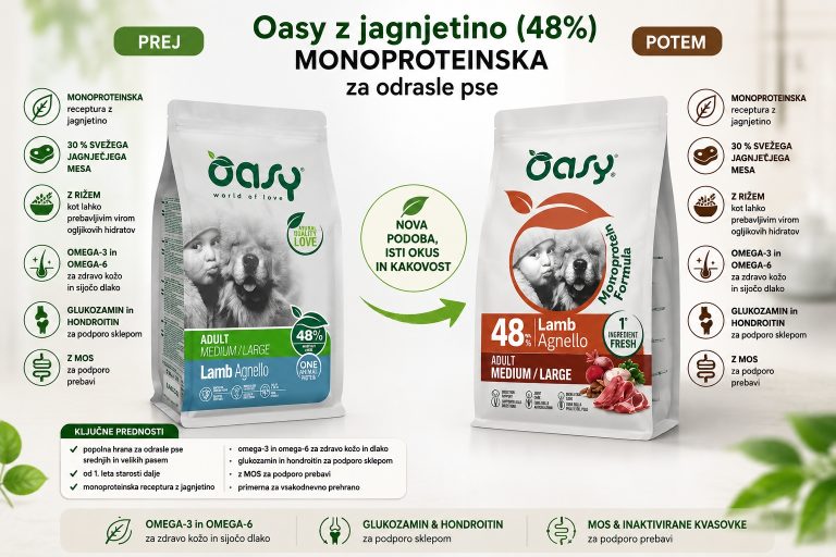 Oasy z jagnjetino (48%) za odrasle pse MONOPROTEINSKA