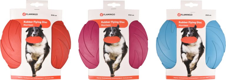 Pasji frizbi iz gume Morrison 18cm Flamingo