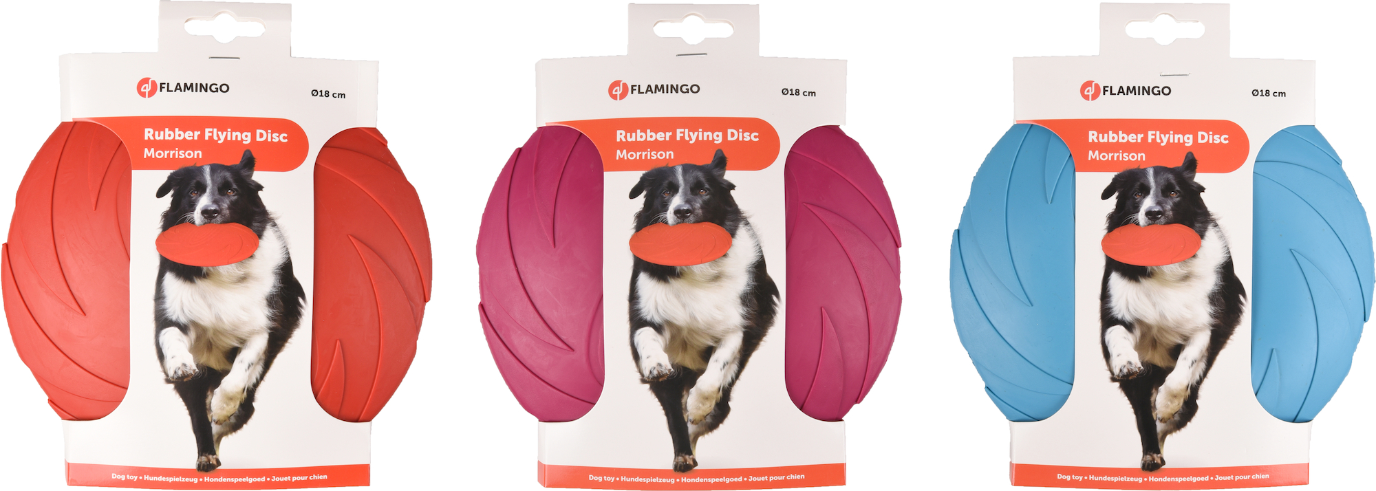 Pasji frizbi iz gume Morrison 18cm Flamingo