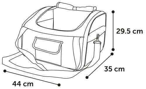 Torba za prevoz psa v avtu Ida modra 44x35x29.5cm Flamingo