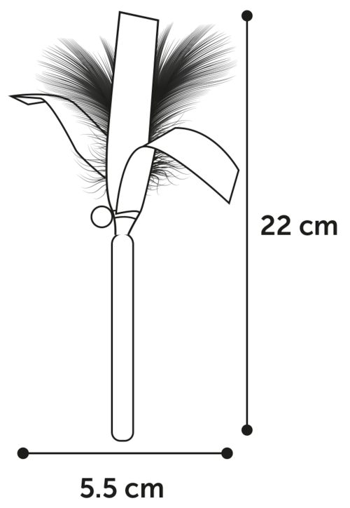 Igrača za mačke matatabi les z zvončkom in perjem 22cm