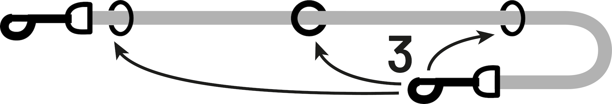 Odsevni povodec za psa dvojni oranžen 200cm/20mm Flamingo