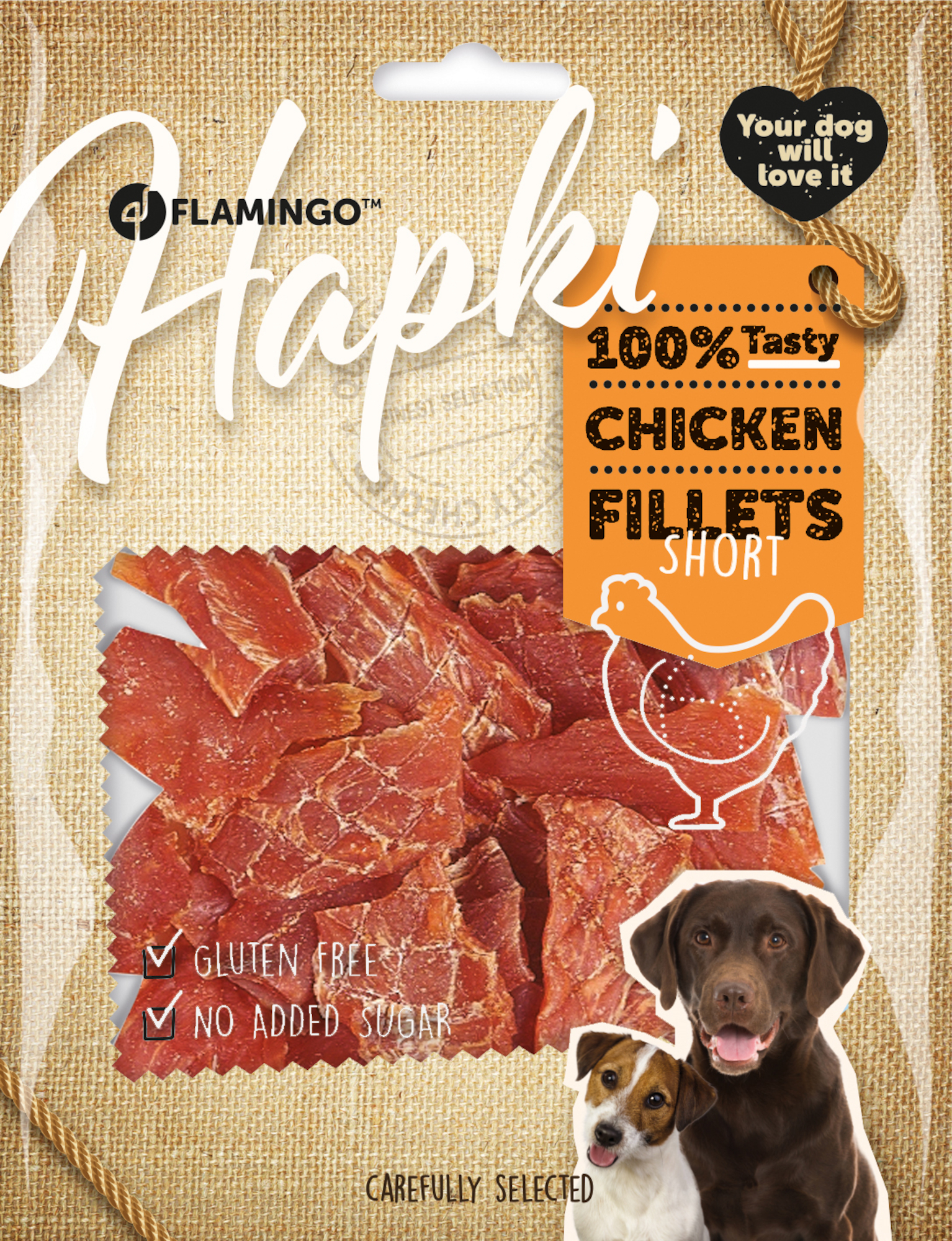 Pasji priboljški Chew'n Snack 170g Flamingo