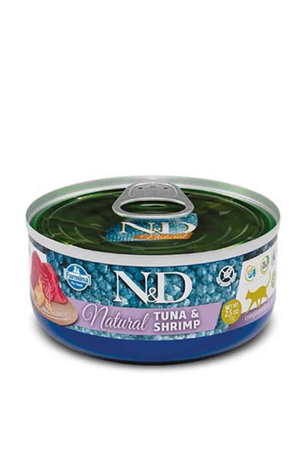 N&D Can Cat Natural Tuna&Shrimp 70g