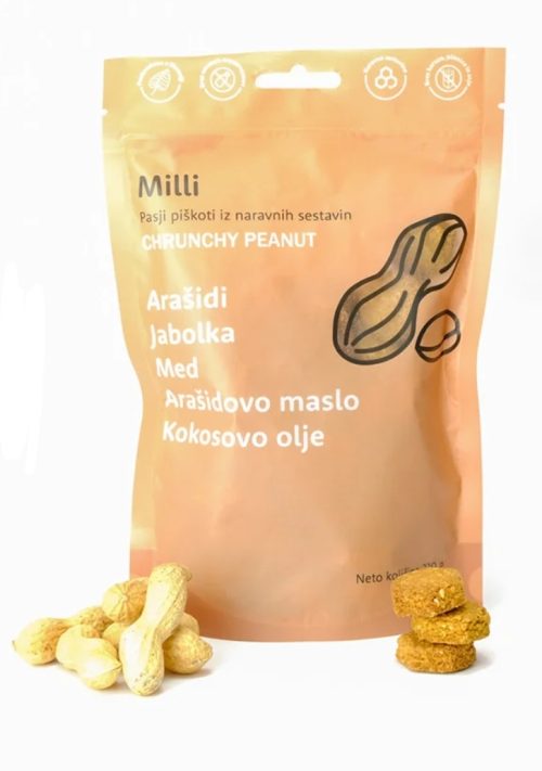 Milli Piškoti Chrunchy peanut - 230g arašidi