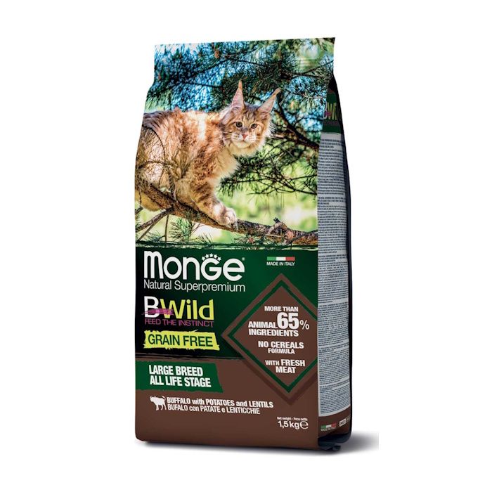 Monge cat Bwild Bivol hrana za velike mačke 10 kg