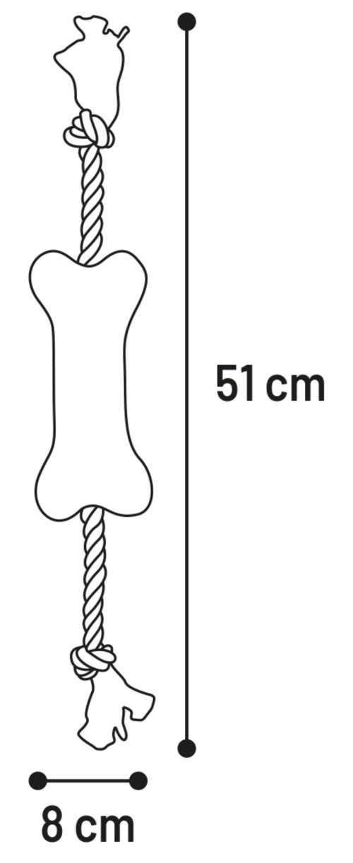 Flamingo Igrača Kost iz Usnja z Vrvjo Swa 51 cm - Image 2