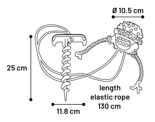 Flamingo žoga Gazo za pse z vložkom za priboljške iz trpežnega TPR materiala