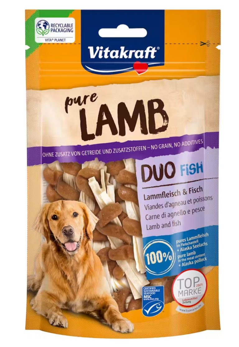 Priboljški za psa Pur Lamb duo Fish 80g Vitakraft