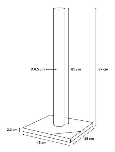 Praskalnik za mačke Rex L 45x45x87cm siv Flamingo