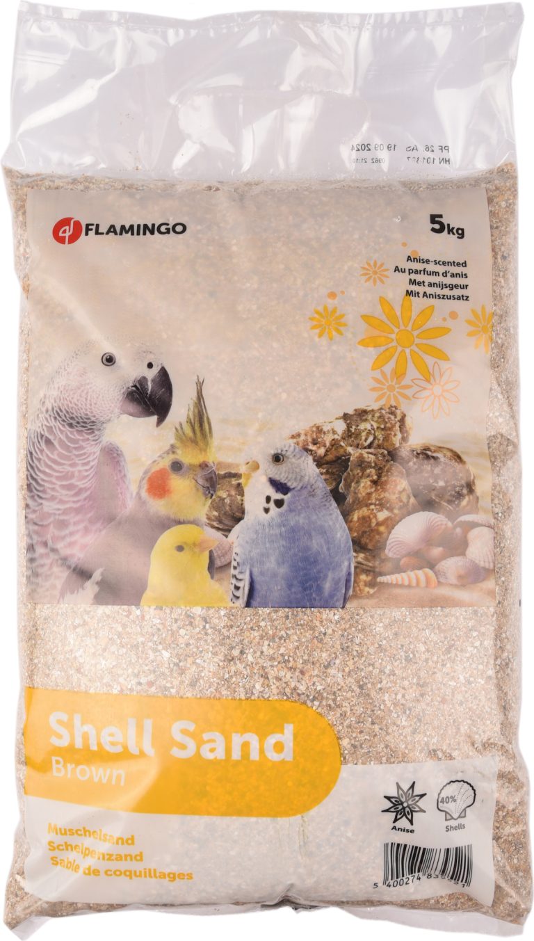 Flamingo rjavi pesek z ostriginimi lupinami in vonjem janeža 5 kg1