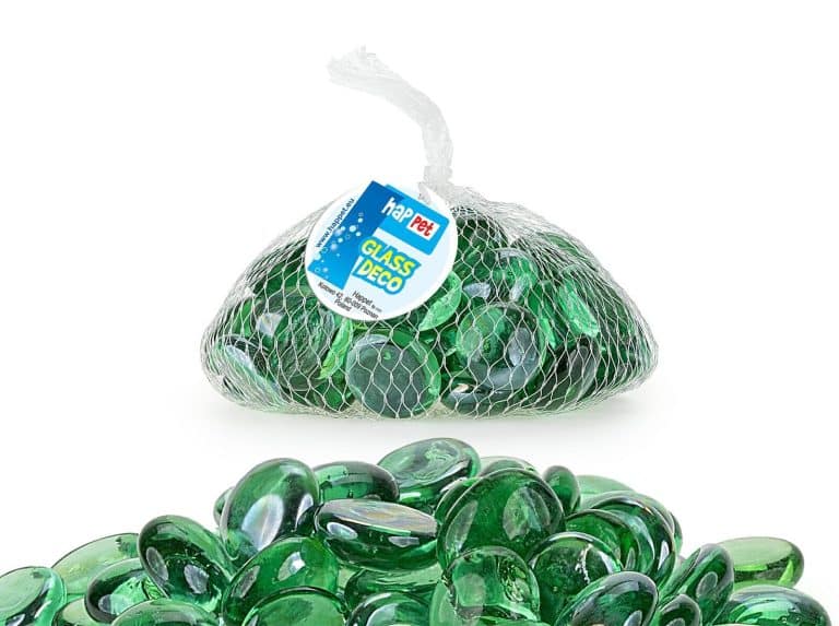 Stekleni kamenčki za akvarij zeleni 300g