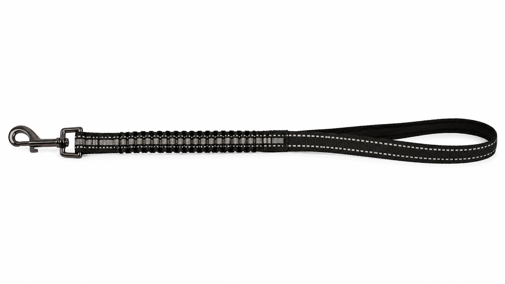 Kratek elastični povodec za pse Rover črn 64 cm &times; 20 mm