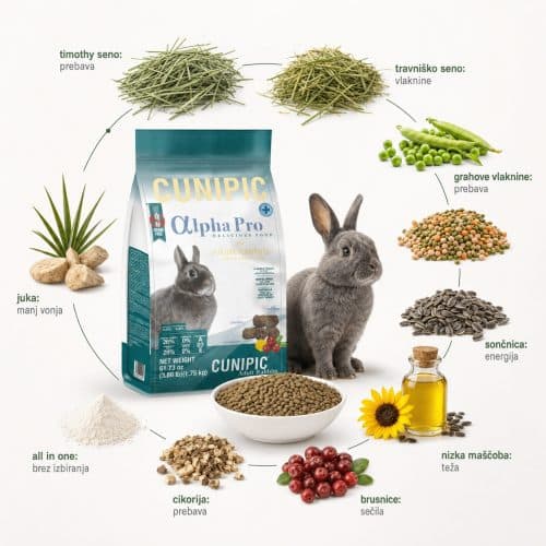 Cunipic Alpha Pro hrana za odrasle kunce 500g
