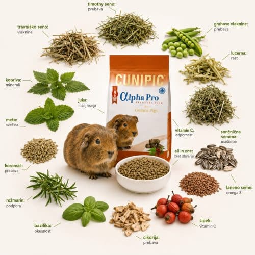 Cunipic Alpha Pro popolna hrana za morske prašičke 500g