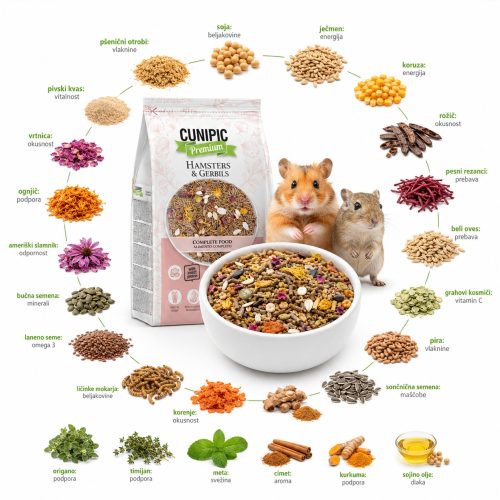 Cunipic Premium hrana za hrčke in mongolske skakače 600g