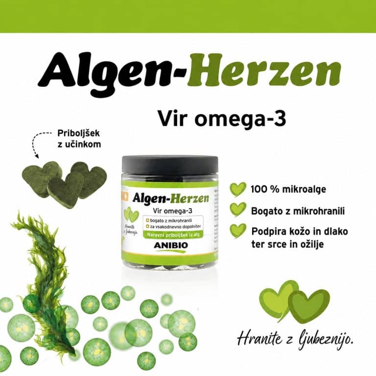 ANIBIO Algen-Herzen pribolj&scaron;ki z algami in Omega-3 120 g