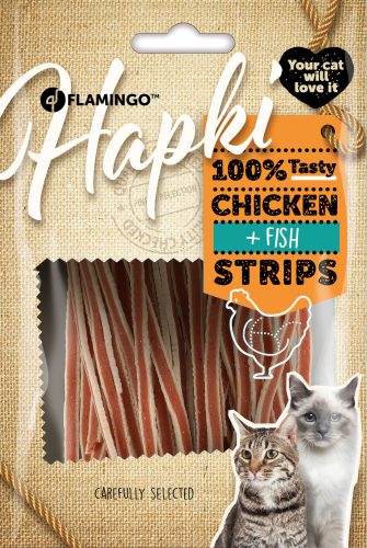 Pribolj&scaron;ki za mačke - trakovi s pi&scaron;čancem in ribo 50g Flamingo